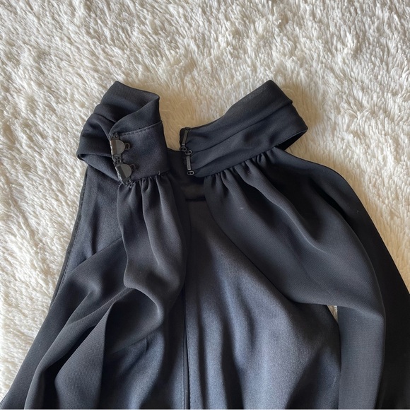 NIKKI Italy Women’s Black Ruched Halter Top Size 5 - Picture 10 of 11